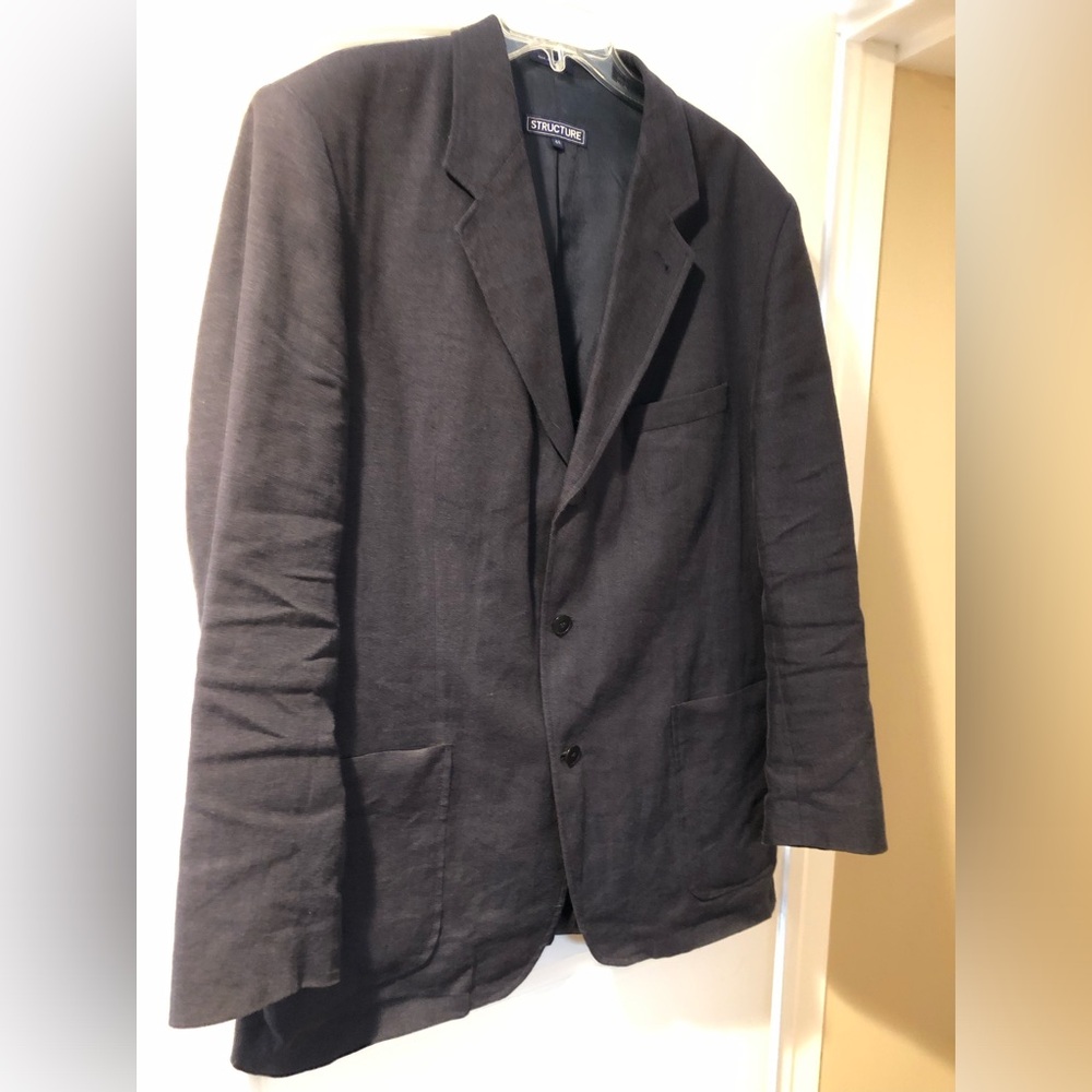 Structure dark blue linen blazer 44R
